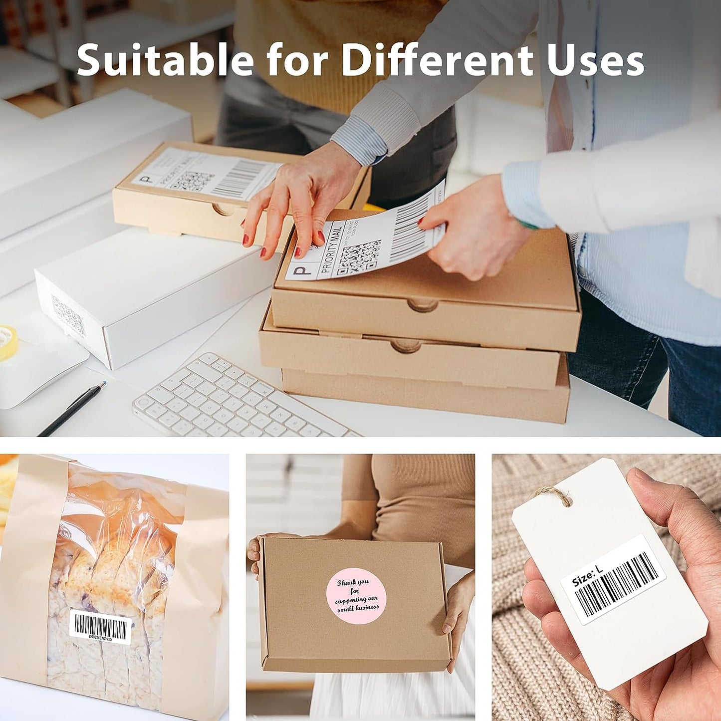 Thermal Label Printer, 4X6 Shippping Label Printer for Shipping Package, Commercial Thermal Label Maker, Compatible with Amazon, Ebay, Etsy, Shopify, Etc, Support Windows and Mac, Purple